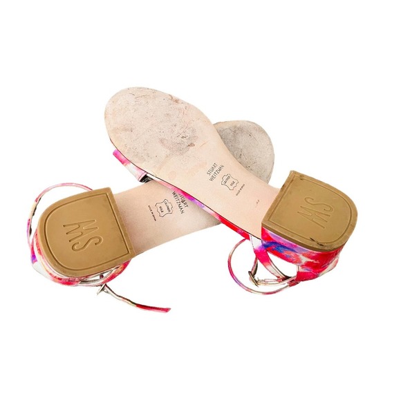 Stuart Weitzman Multicolor Block Heel Sandals - Size 8 - Picture 2 of 5